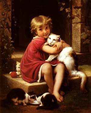 Leon-Jean-Basile Perrault - Son Favori (Her Favorite Pet)