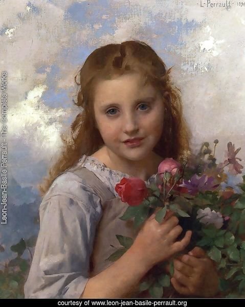 Young Girl with a Bouquet of Flowers