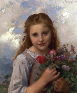 Leon-Jean-Basile Perrault - Young Girl with a Bouquet of Flowers