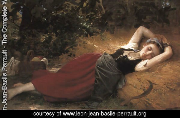 A young peasant girl, sleeping