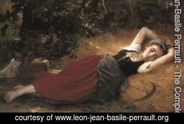 Leon-Jean-Basile Perrault - A young peasant girl, sleeping