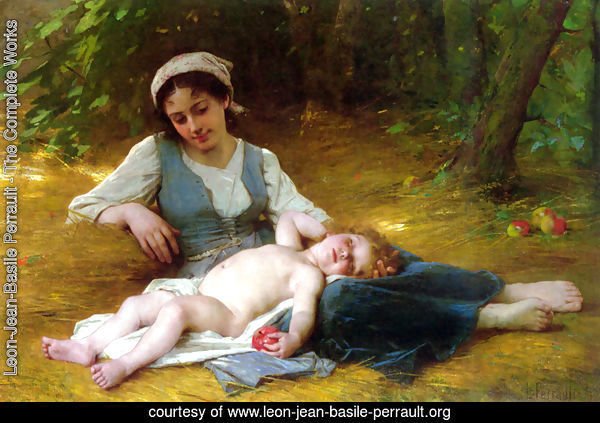 Jeune mere et enfant endormie (Young mother and sleeping child)