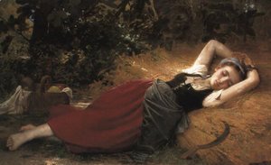 Leon-Jean-Basile Perrault - A young peasant girl, sleeping